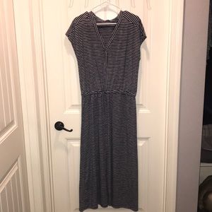 Gap maxi dress with blue and white stripes